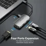 Vention TOAHB Adaptador USB-C Hub con HDMI 4K, VGA, USB 3.0 y PD 100W Gris